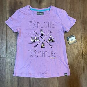 Eddie Bauer Purple Short Sleeve Tee Explore Design